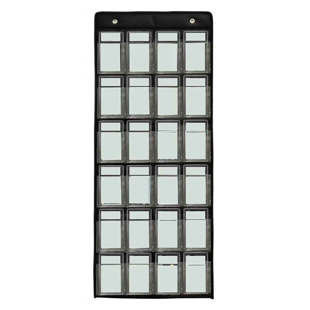 

Trading Card Storage Case with 48 Pockets for PSA For BGS For CGC Graded Cards Display Organizer 37.8 x 15.75 Black PVC Nylon