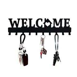 Key Holder Metal Keys Holder Decor Wall Mounted WELCOME Design Style Key Rack Wall Mounted Coat Rack Hooks for Hanging