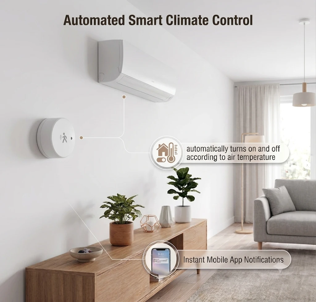 Tuya Zigbee Human Presence Sensor 24G MmWave Radar, Temperature Humidity Luminance Detection Support Zigbee2mqtt Home Assistant image 4