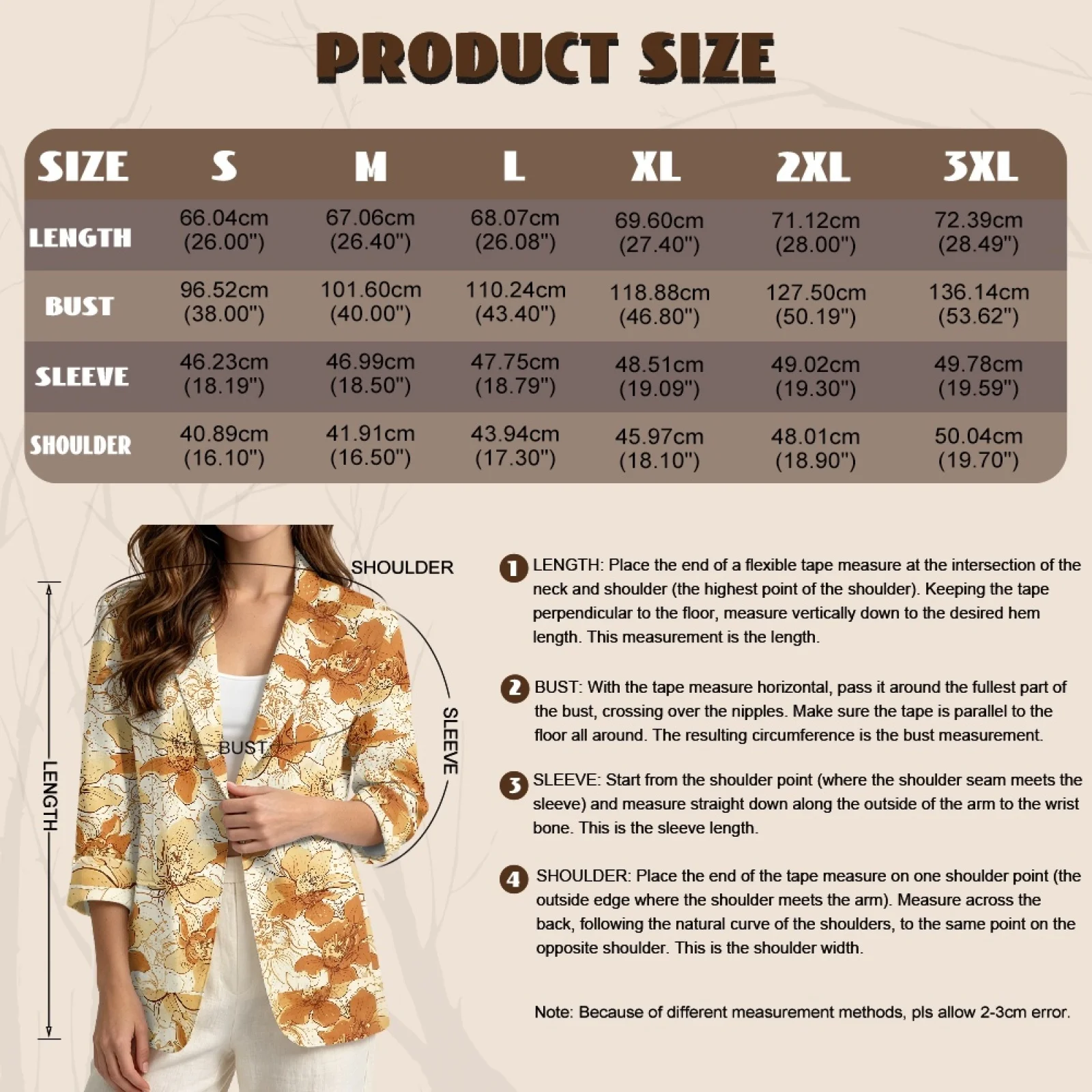 PENSTROLL Orange Floral Linen Like Beach Coverups Outerwear for Women Casual Open Front Button Cardigans view 6