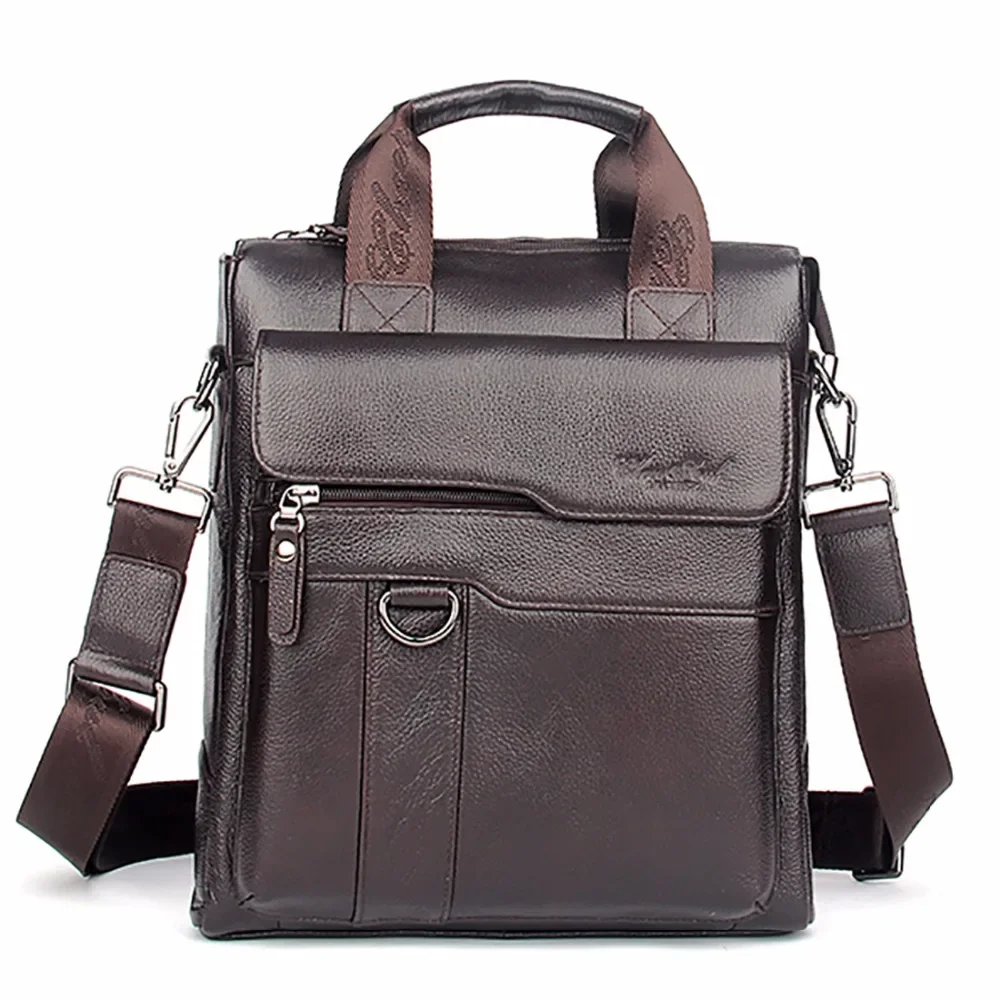 Men Handbag Cross Body Messenger Shoulder Bag Genuine Leather Business Fashion Real Cowhide Male Briefcase Tote Top Handle Bags