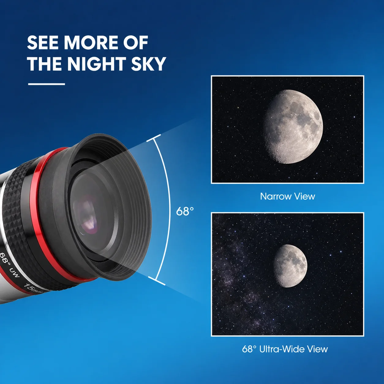 Celestron 68 ° Ultraweitwinkel 6mm/15mm Teleskop-Okular FMC 1,25 Zoll für astronomische Teleskope – Detail 4