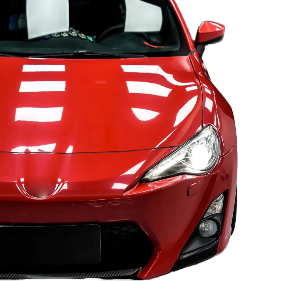 自己修復性のある赤色の光沢のあるメタリックPVCカービニールラップロール、車両ラッピングフィルムカラーPPF（車体全体用）