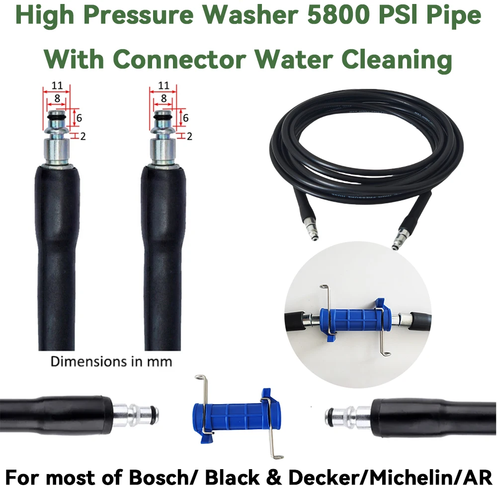 High Pressure Washer Pipe With Connector Water Cleaning Extension Hose M22-14 for  most of Bosch/ Black & Decker/Michelin/AR