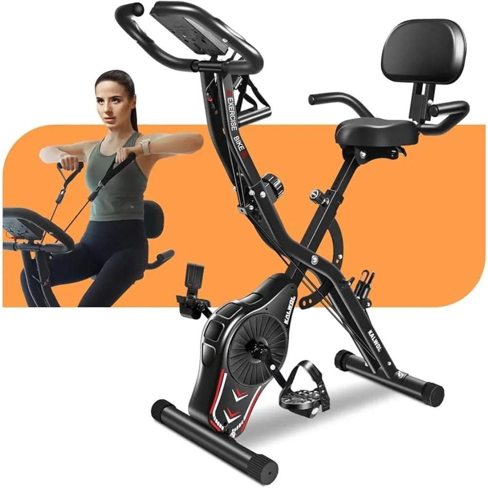 

Exercise Bike, 5-in-1 Foldable Stationary Bike Upgraded 16-level Magnetic Resistance 10DB Near-silent Bike