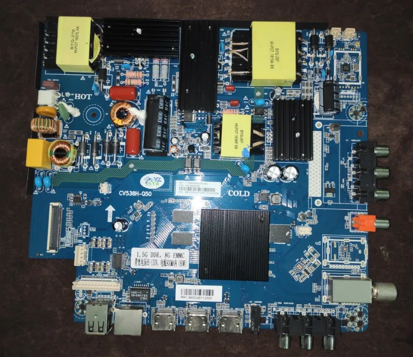 CV538H-Q50 BH-19163   19164   4k WiFi smart TV motherboard 1.5G+8g   Three in one   140v  600ma 108w   or  180v   138w