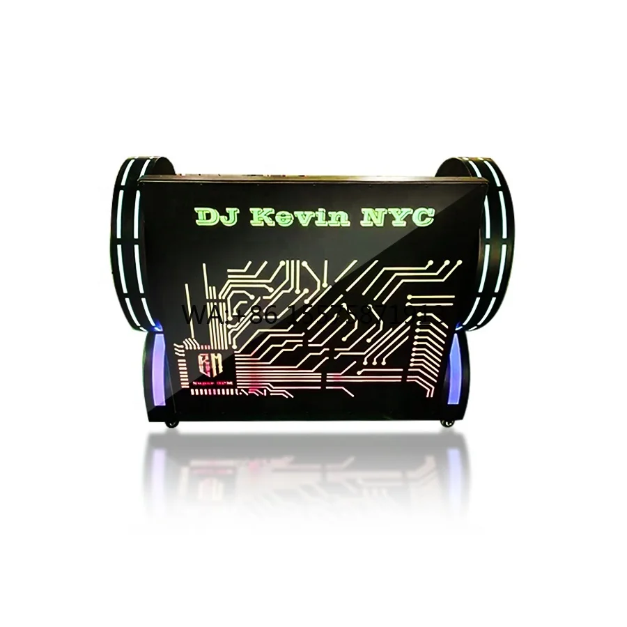 

Портативный светодиодный DJ-пульт/стойка для мероприятий на открытом воздухе с 3D-эффектом, акриловым световым пиксельным фасадом и подсветкой для стола