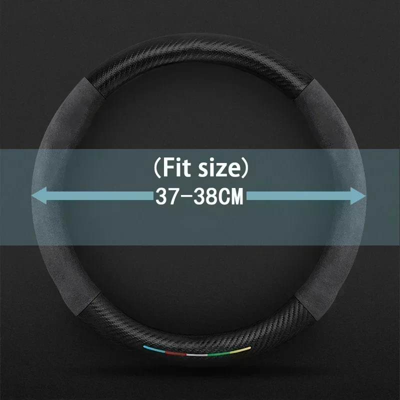 For Mazda 3 6 CX-3 CX-4 CX-5 CX-7 CX-9 Axela 6 Gh Gj Car Nappa leather carbon fiber steering wheel cover non-slip car interior