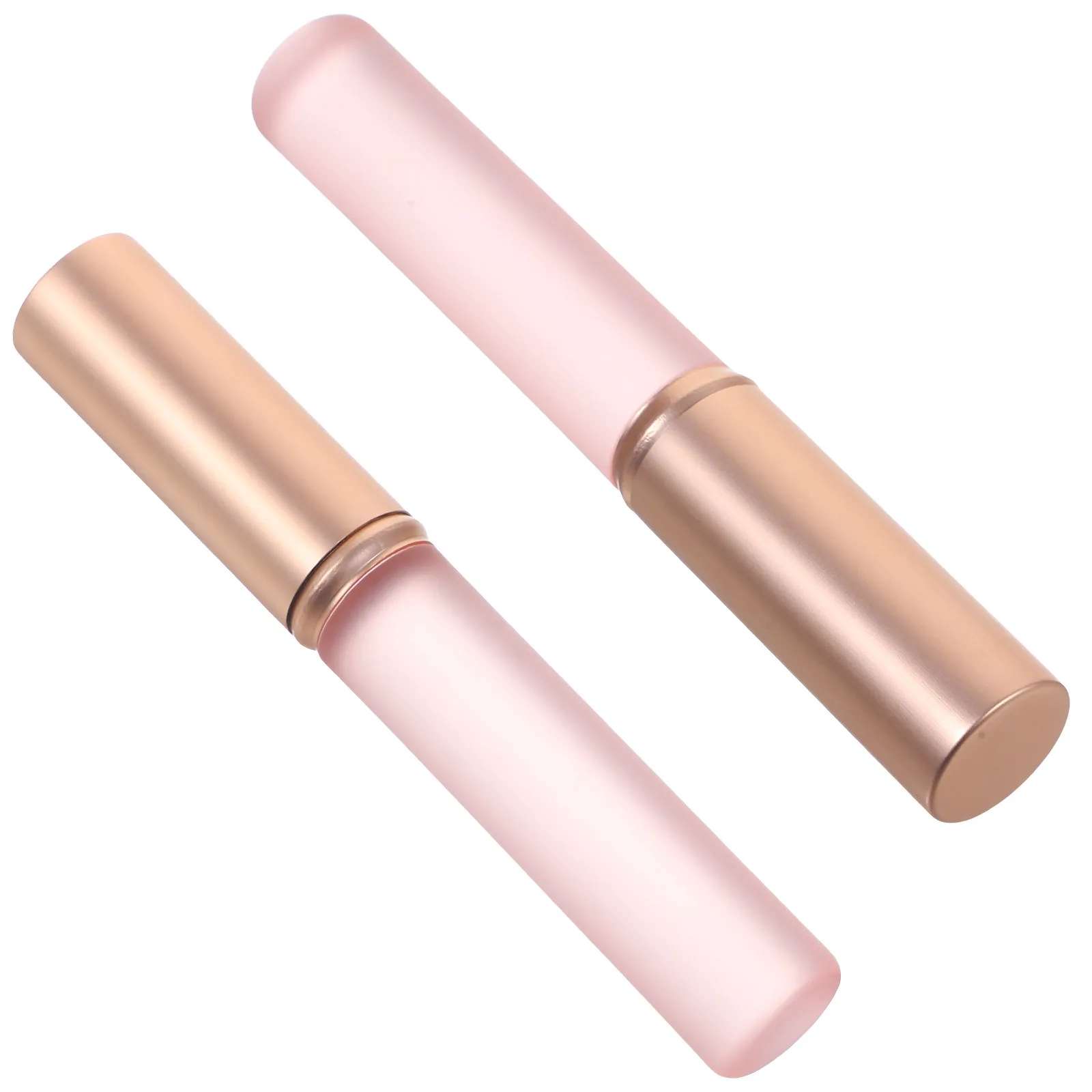 แปรงทาลิปสติก 2 ชิ้น สำหรับผู้หญิง แปรงแต่งหน้าแบบพกพาสำหรับลิปกลอส บาล์ม และครีม ใช้งานง่าย เหมาะกับทุกสภาพผิว