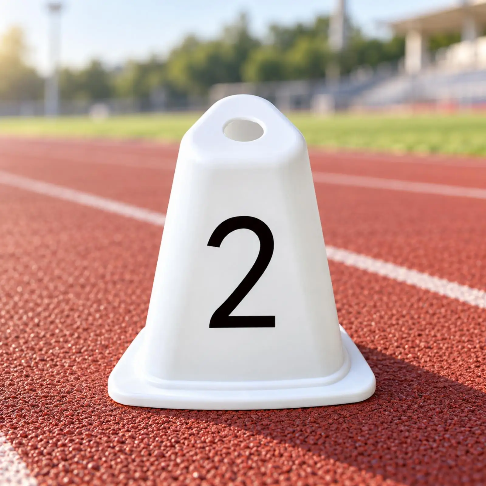 Track Position Marker Three-Sided Printed Triangular Position Marker with Base Tapered for Athletic Coaches, Race Organizers,