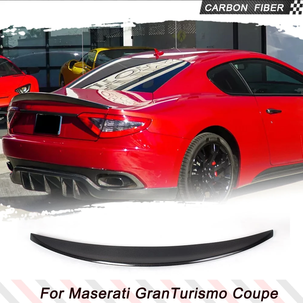 Carbon Fiber / FRP Racing Rear Trunk Spoiler Wing Fit for Maserati GranTurismo Coupe 2012 - 2014 Car Rear Trunk Boot Wing Lip