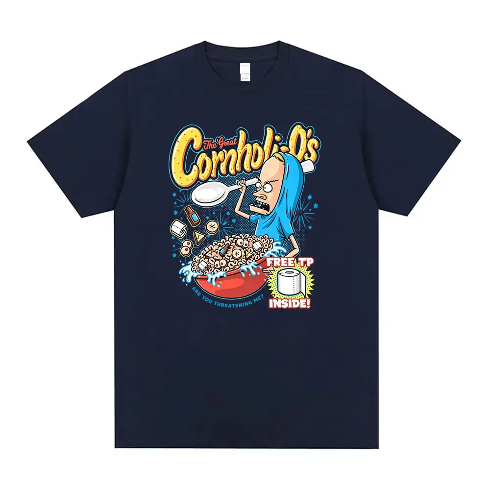 The Great Cornholio Are You Threatening Me T-shirt Cartoon Beavis and Butt Head Funny Meme T Shirt Men Retro Oversized T-shirts