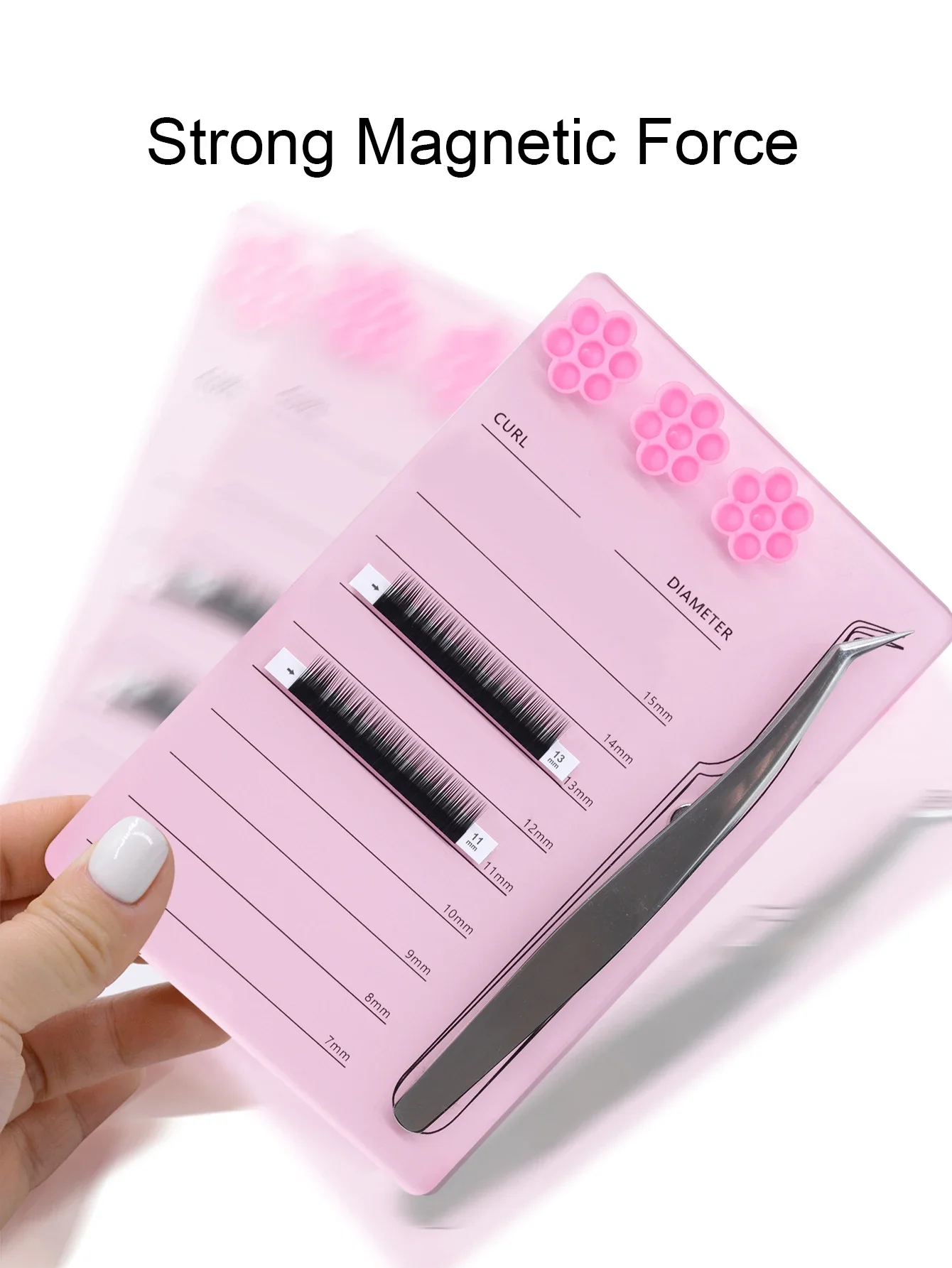 Eyelash Extension Scale Holder Magnetic Acrylic Lash Board With Glue Pallet Cup False Eyelashes Pad Lash Makeup Tools Wholesale
