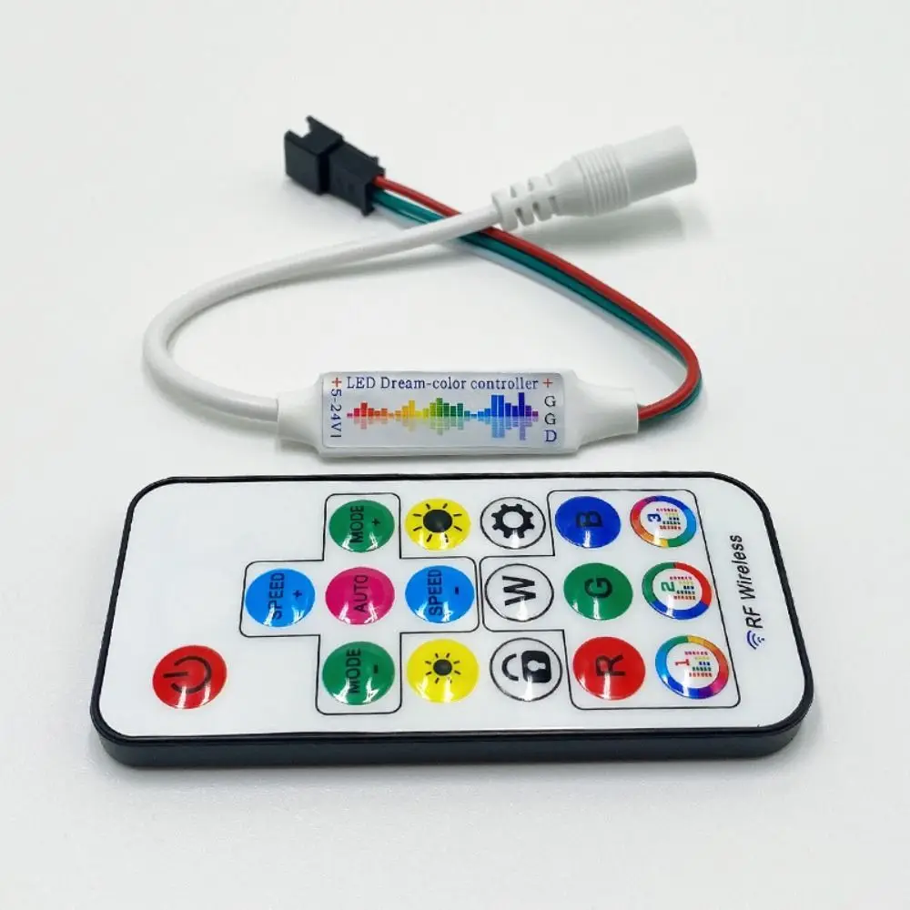 

Адресный музыкальный светодиодный контроллер 17 клавиш DC5-24V RGB светодиодная лента 3-контактный DC/USB для WS2812B WS2811 5050