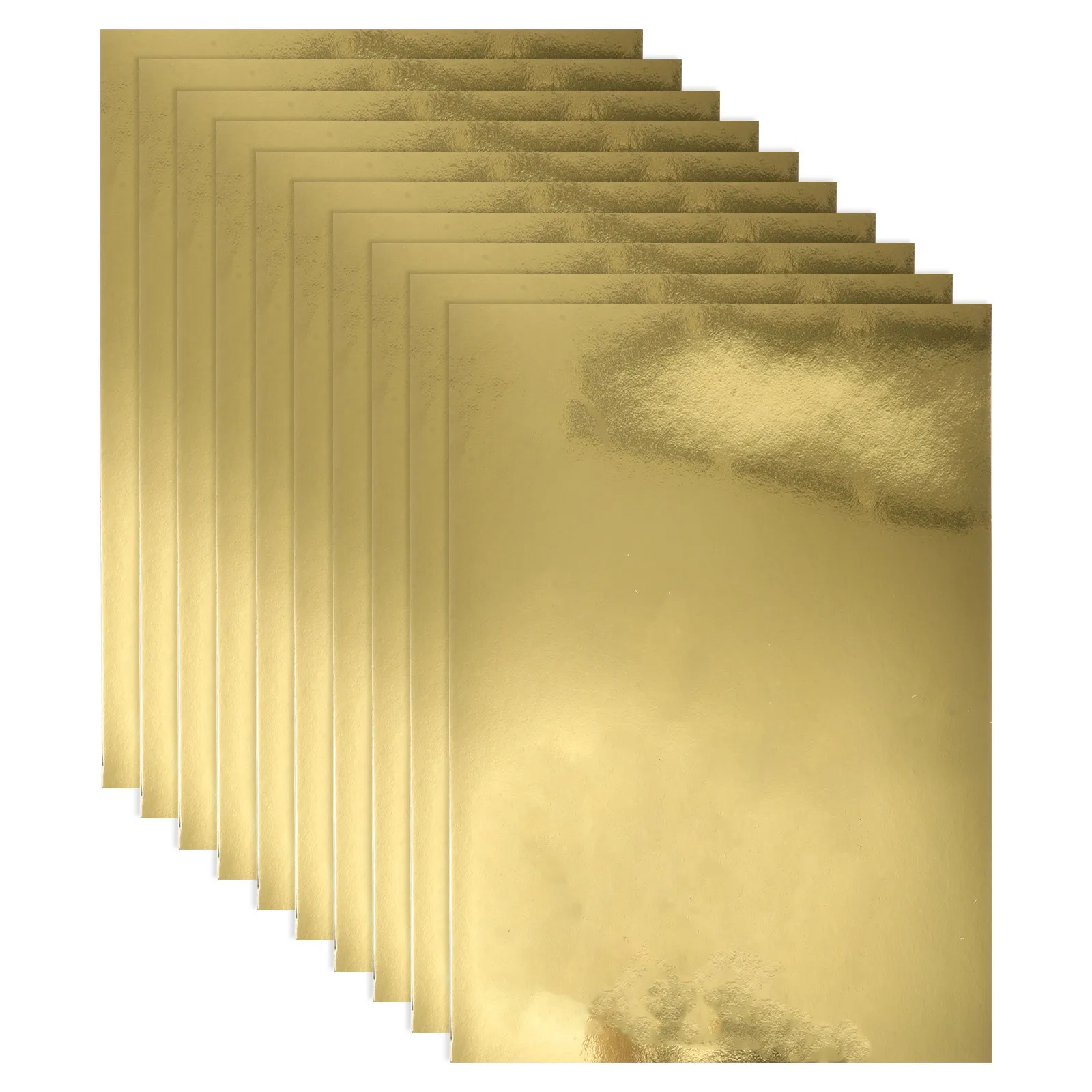 10 Sheets Gold Mirror Cardstock Metallic Shimmer Paper for DIY Children Handmade Gold Mirror Card Stock Crafts Decorative