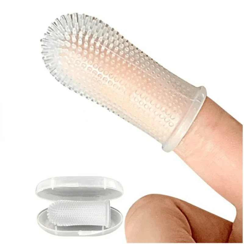 1pc Baby Finger Cover Toothbrush for Children Infant Tongue Mouth Clean Brush Finger Sleeve Baby Decoduous Tooth Brush