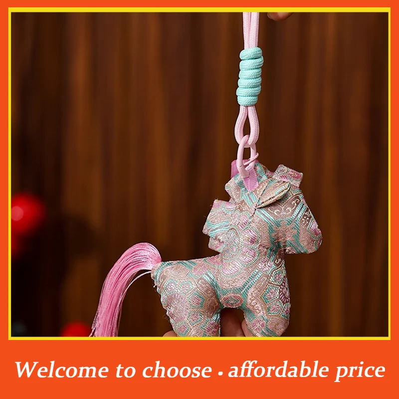 

**1pc new Plush Horse Year Brocade Sachet Car Pendant Living Room Decoration Bag Hanging Ornament