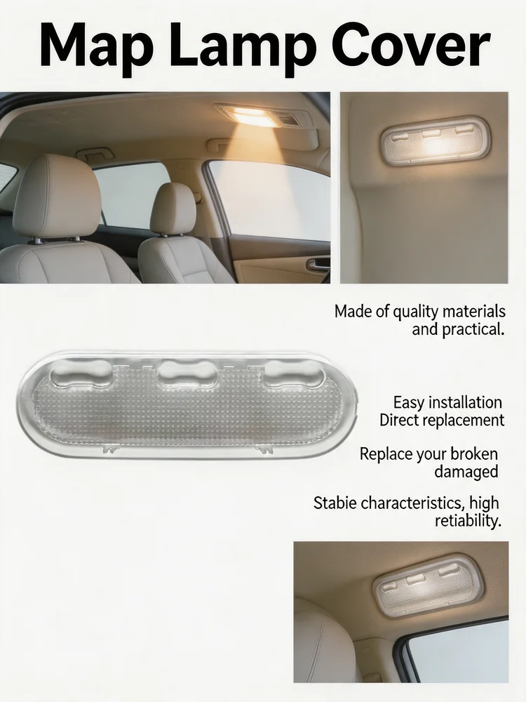 Car Map Lamp Cover Plastic Map Lamp Cover 10-14 Front Interior Map Lamp Cover Car Accessories Car Parts Automotive Parts