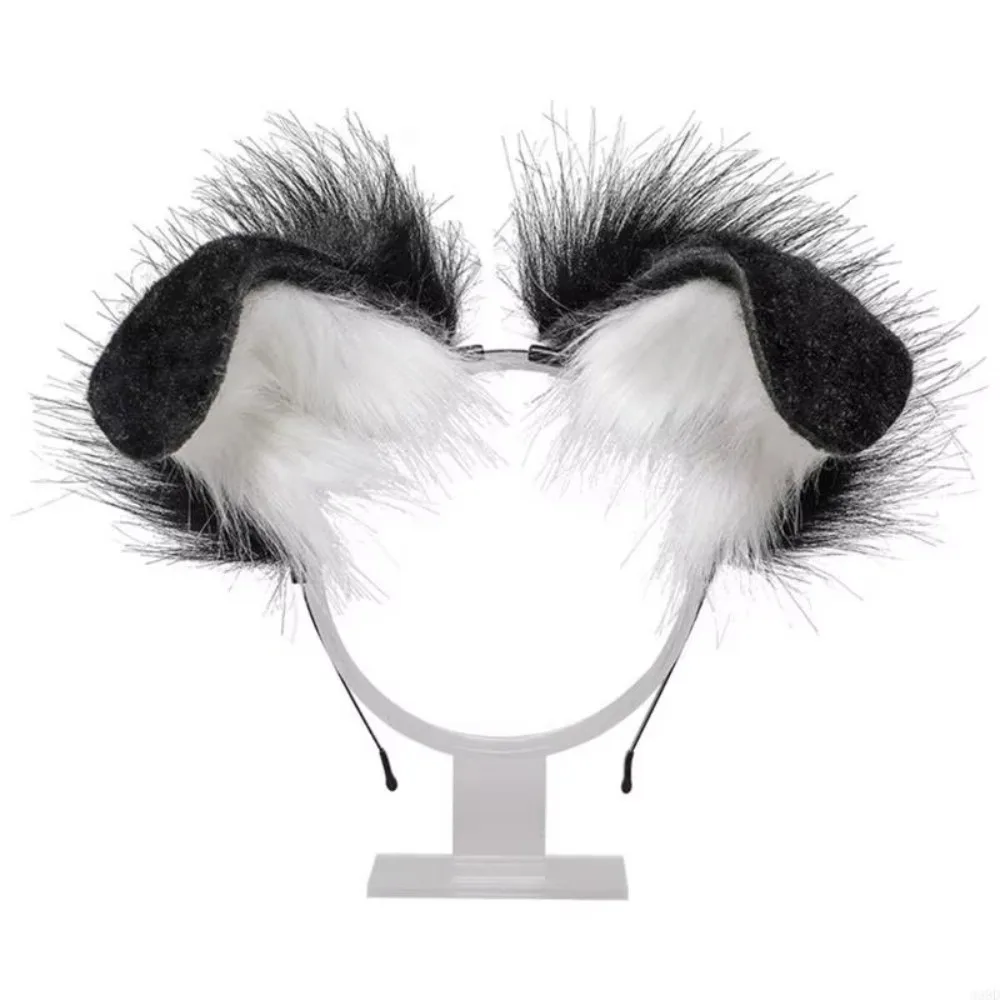 Practical Animal Dog Ears Headband Artificial Realistic Gothic Headband Furry Hair Accessories Hair Accessories Carnival