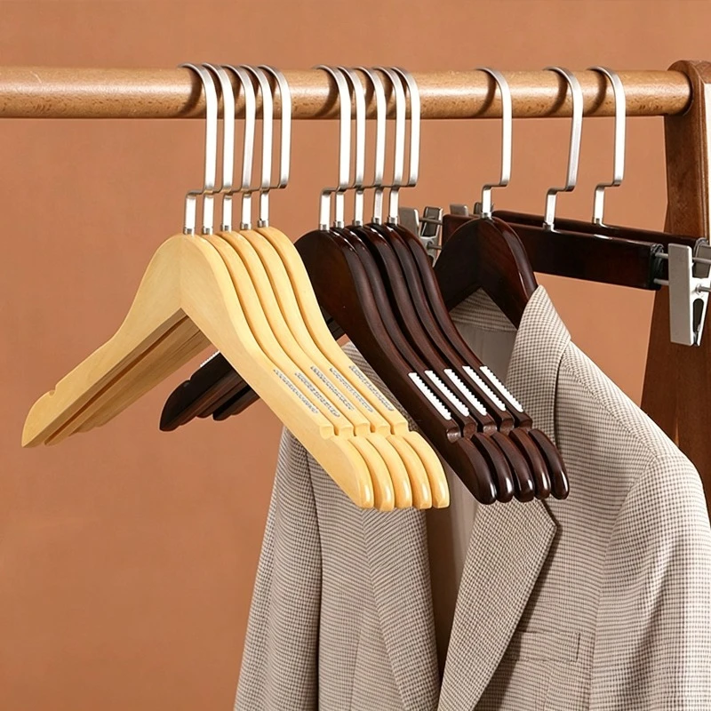 

Solid Wood Clothes Hanger, Non Slip Traceless Wooden Garment Hanger,Adult Wood Coat Hanger for Home Hotel Clothing Store Storage