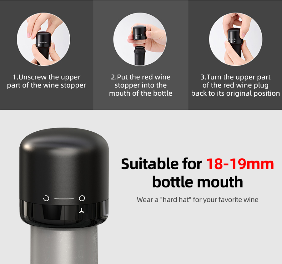  1/2pcs Vacuum Reusable Red Wine Corks Champagne Bottle Sealer Cap Stopper Set Leak-proof Fresh Keeper for Wine Plug Bar Tools 