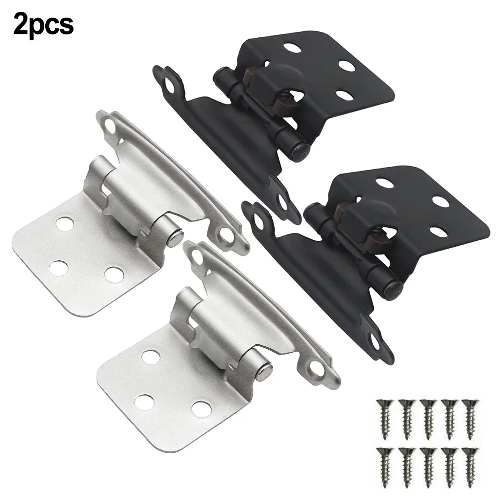 2pcs Iron Hinges Variable Overlay Hydraulic Buffer Self Closing Iron Hingefor Household Hardware For Kitchen Bath Cabinet