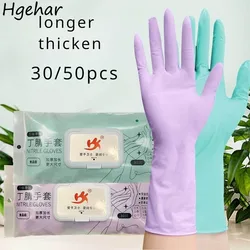 30/50pcs Disposable Household Gloves Portable Food Grade Thicken Elastic Water-proof Oil-proof Cleaning Tools Kitchen Glove Ins