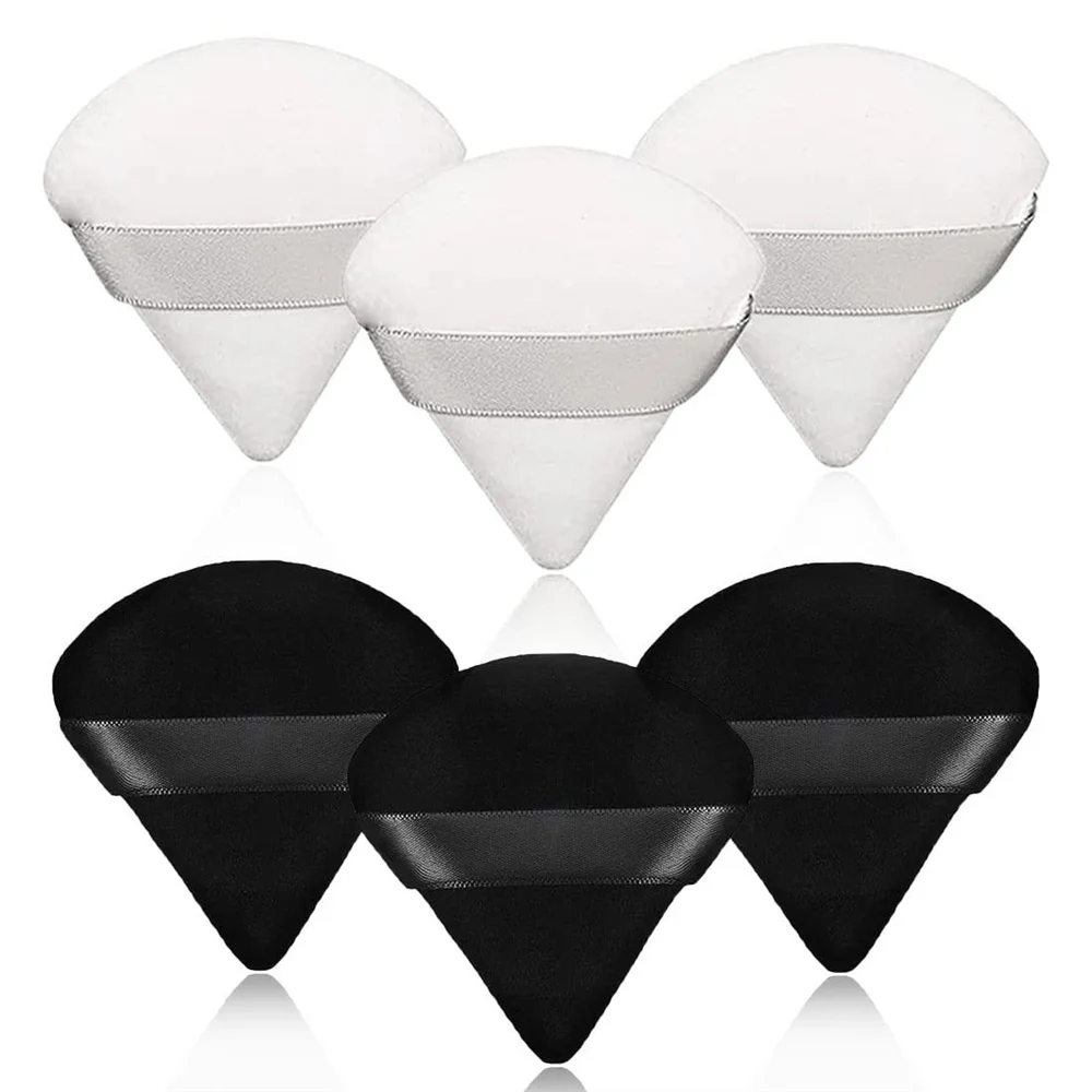 3PCS Triangle Velvet Powder Puff Make Up Sponges for Face Eyes Contouring Shadow Seal Cosmetic Foundation Washable Makeup Tools