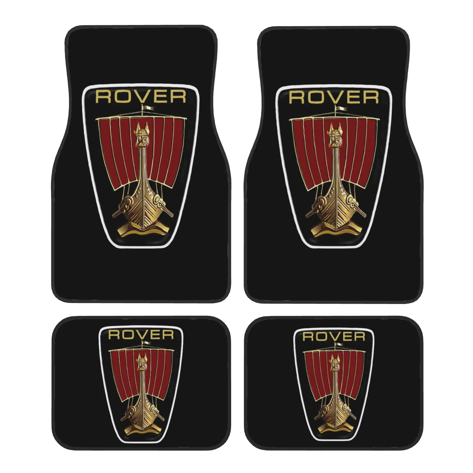 Set Of 4 Floor Mats For The For Rover SD1 Mkii Featuring A Badge Illustration. Made From Durable Polyester Fiber, These Mats Are