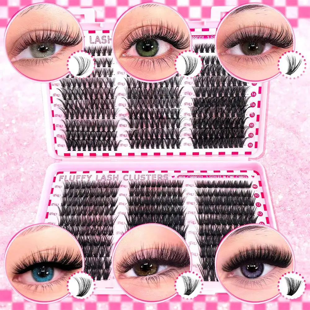 Kit d'extension de cils à faire soi-même, 600 pièces, grappes, outils de maquillage pour coller les cils, accessoires de colle U2X3