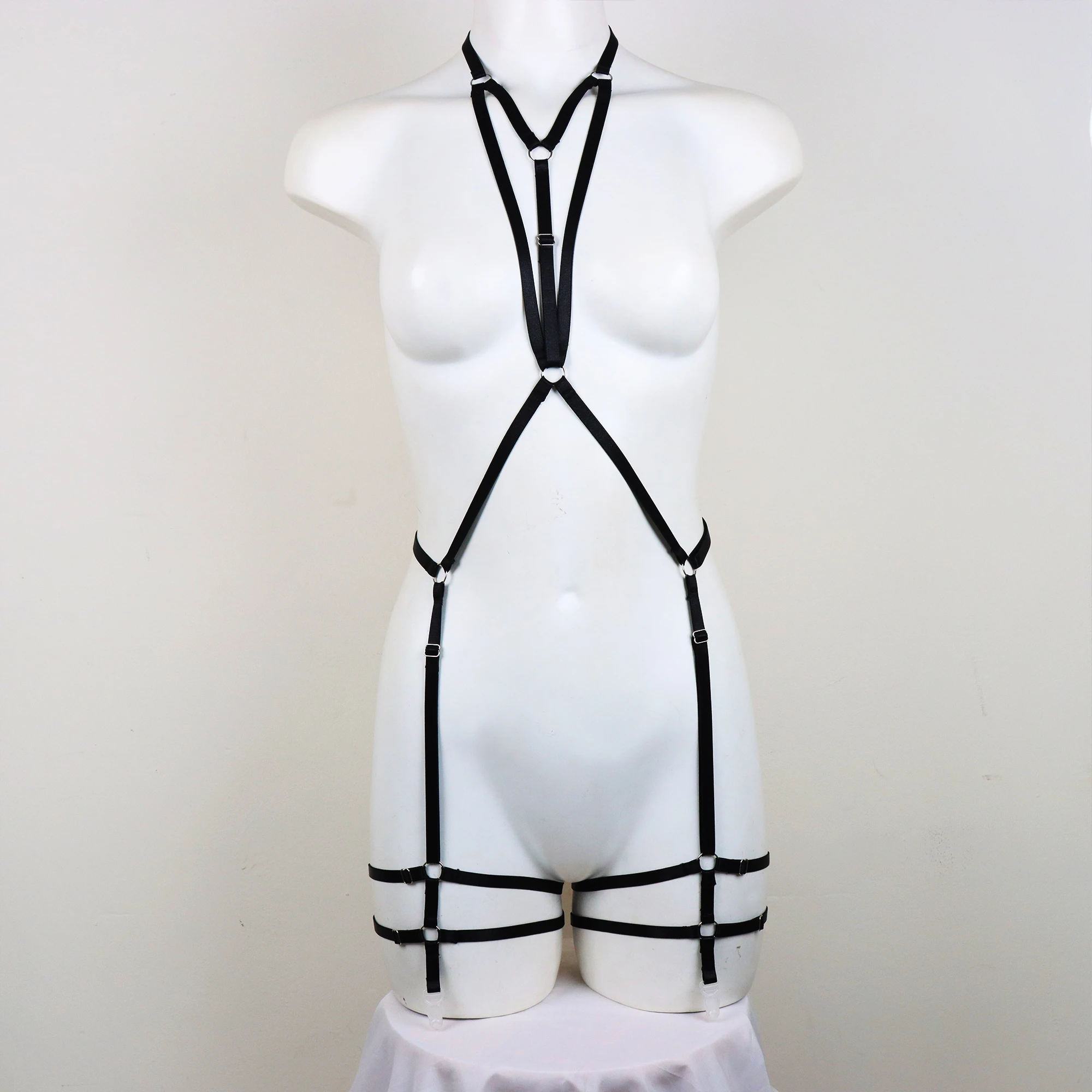 섹시한 얇은 스트랩 타이츠, 할로우 바디수트, 비키니, 섹시 란제리 세트, 조정 가능한 하네스, 커플 나이트클럽에 적합