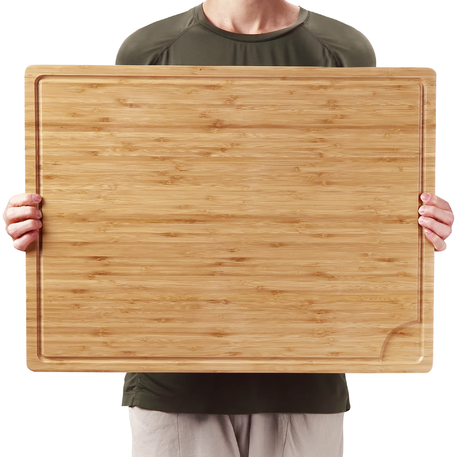 1Pc Carbonized Bamboo Cutting Board 24X18X0.8 Inch