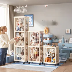 Upgraded Elastic Plush Doll Storage Bucket Toy Organizer Children's Plaything Sorting Tube Transparent Storage Solution