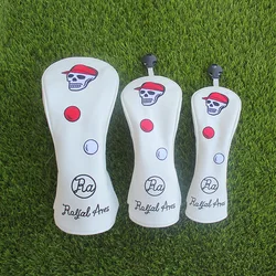 Cartoon czapka z czaszkami kij golfowy pokrowce na głowę dla kierowcy Fairway Woods kije zestaw głowy PU skóra wodoodporna Unisex proste