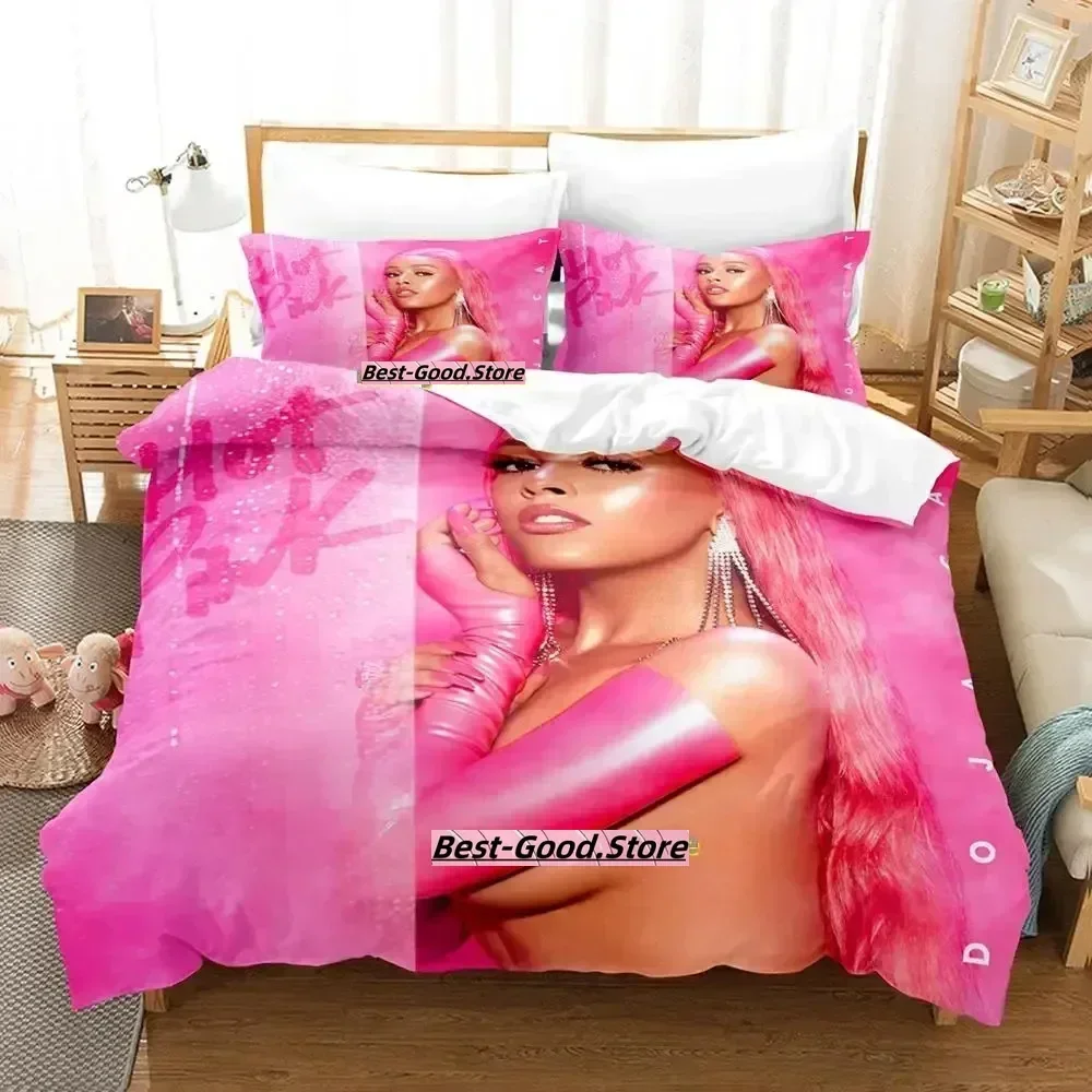 مثير دوجا القط طقم سرير غطاء لحاف ورقة مطبوعة طقم سرير المخدة سرير كامل الملكة الملك الحجم المعزي غرفة نوم #6