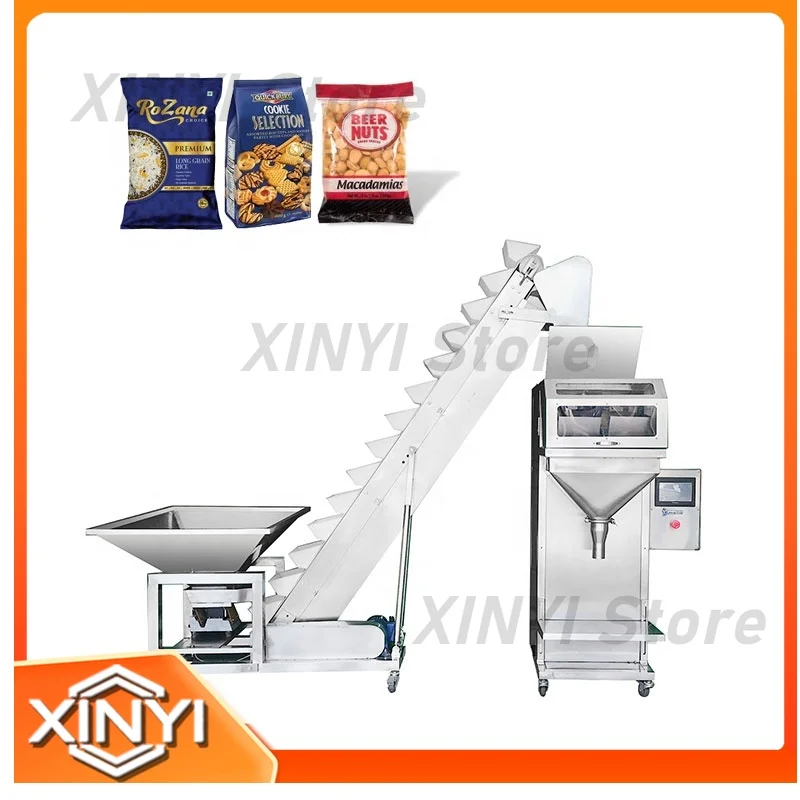 Semi-Auto Pellet Particle Granule Feed Filling Machine Weighing and Packaging Machine for Seeds Sugar Ice Cubes Barrel Pouch