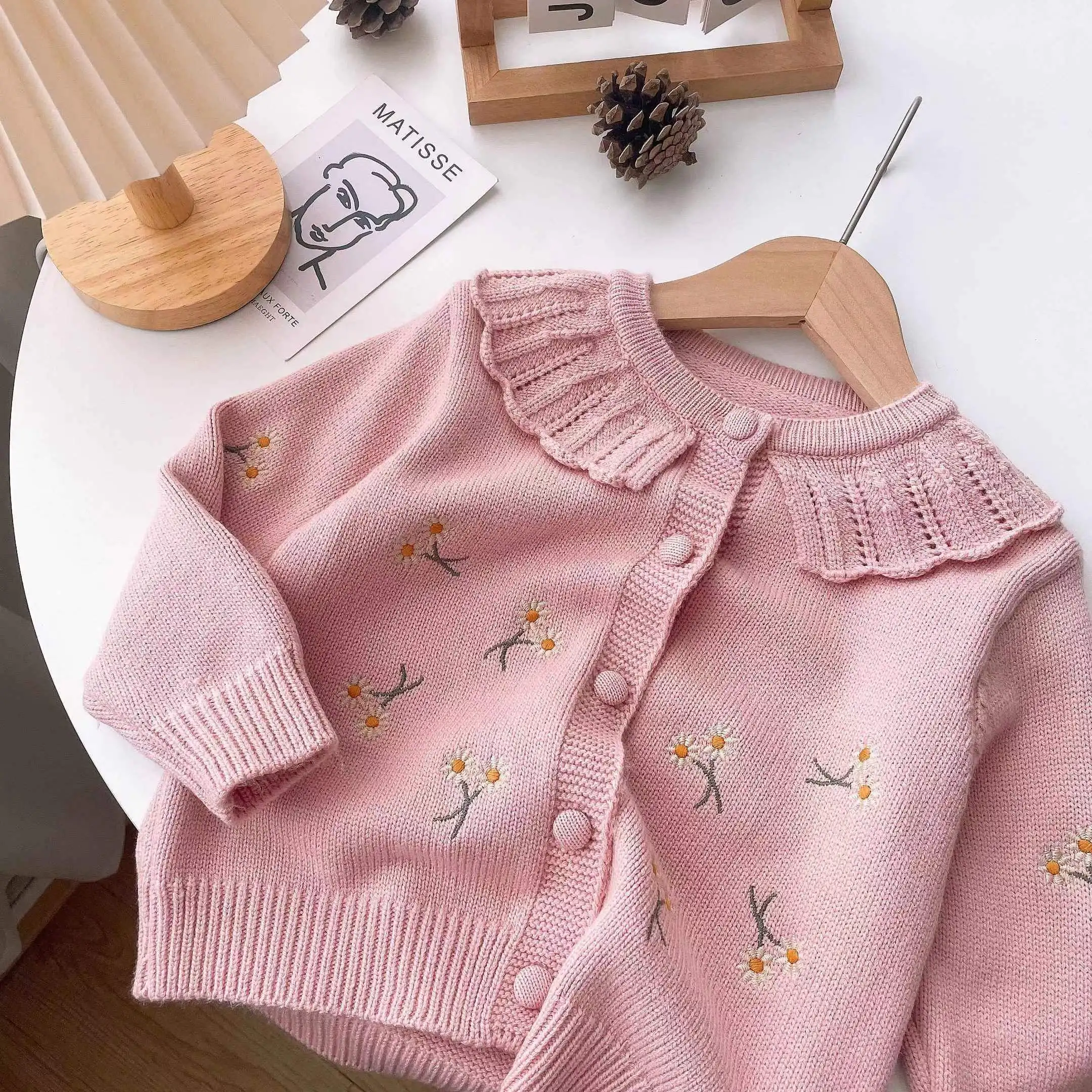 Kid Baby Girls Winter Clothes Toddler Cute Infant Sweater Cardigan Knit Top Knitwear Coat Outfit 2024 New