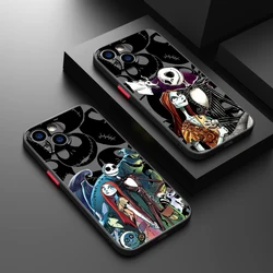 Disney Jack Skellington Phone Case For iPhone 15 14 13 12 11 Pro Max mini XS XR X 8 7 6 Plus SE TPU Frosted Translucent Cover