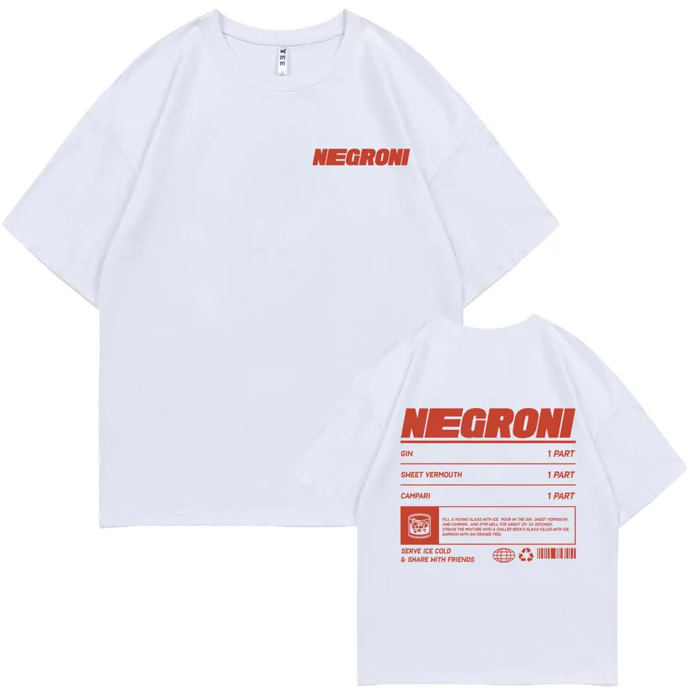 

Funny Negroni Recipe Organic Graphic Tshirt Men Women Fashion Vintage Streetwear Oversized T-shirts Male Casual Cotton Tee Shirt