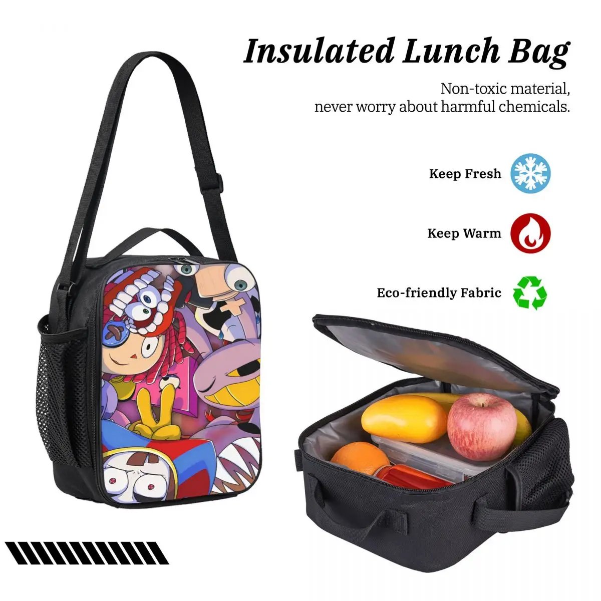 The Amazing Digital Circus Kids กระเป๋าเป้สะพายหลังกล่องอาหารกลางวันกล่องดินสอสำหรับชายหญิงอนุบาลกระเป๋าเป้สะพายหลังกระเป๋านักเรียนกระเป๋าหนังสือชุด