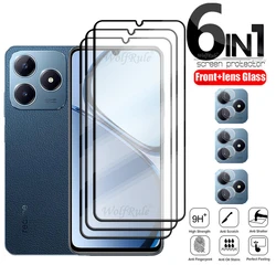 6-in-1 For OPPO Realme C63 Glass For Realme C63 C 63 Tempered Glass Full Cover Glue Screen Protector For Realme C63 Lens Glass