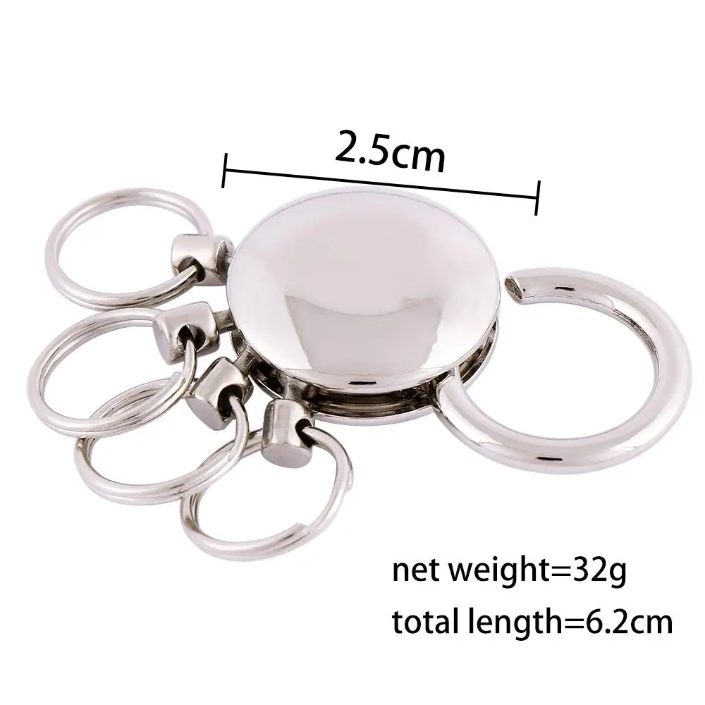 High Quality Shackle Keyring 4 Ring Key Holder Detachable Keychain for Men Pants Belt Chain Clip