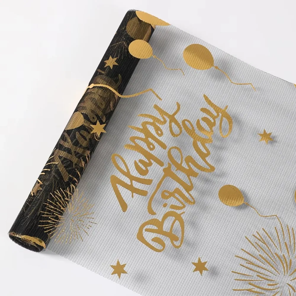 

Чехол на стол с флагом, горячее тиснение, стол на день рождения, флаг, моющийся дизайн воздушного шара, сетчатая скатерть, полиэстер, блестящая скатерть, свадьба