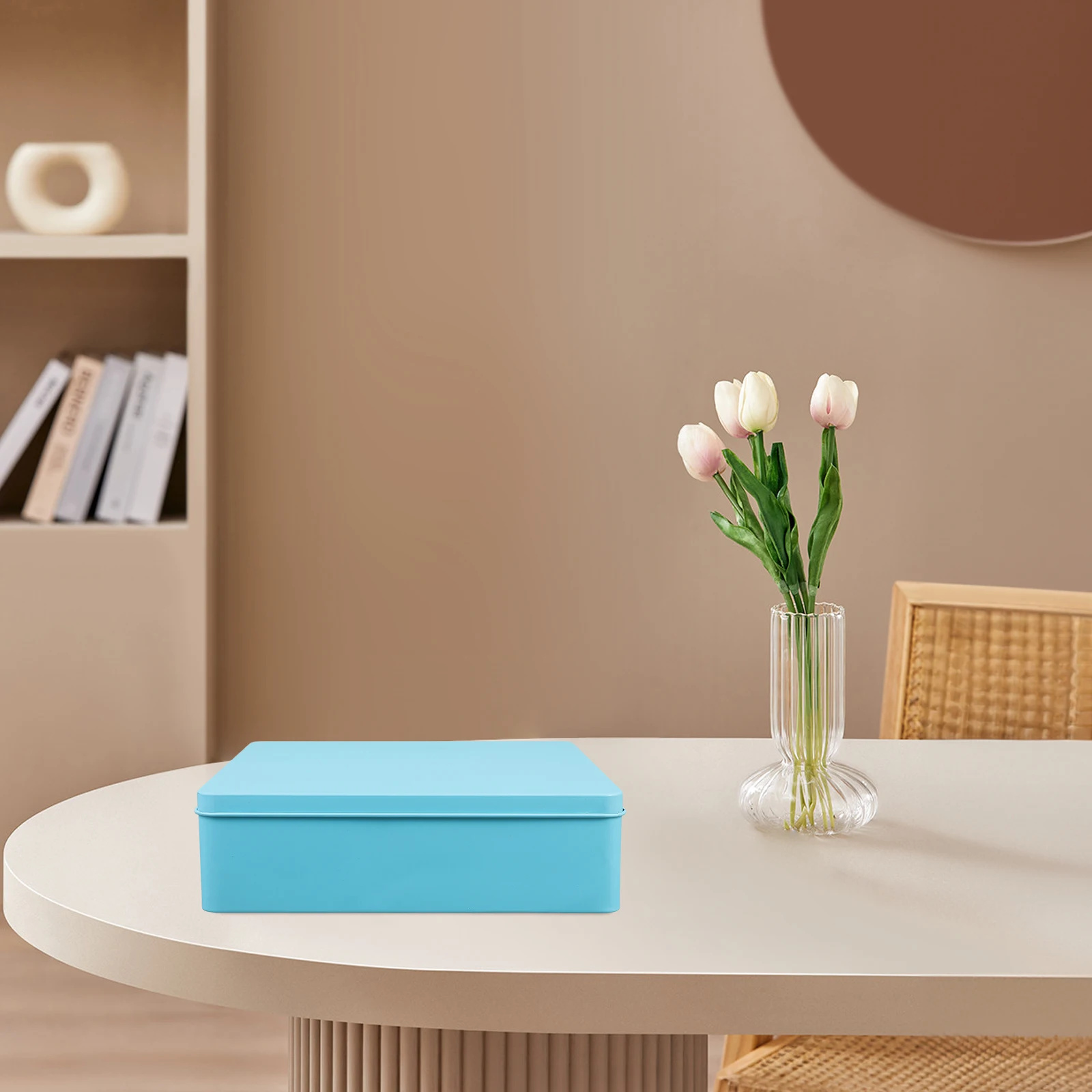 

Large Capacity Square Tinplate Storage Boxes Sealed Lids Metal Containers Home Organization Empty Tins Tea
