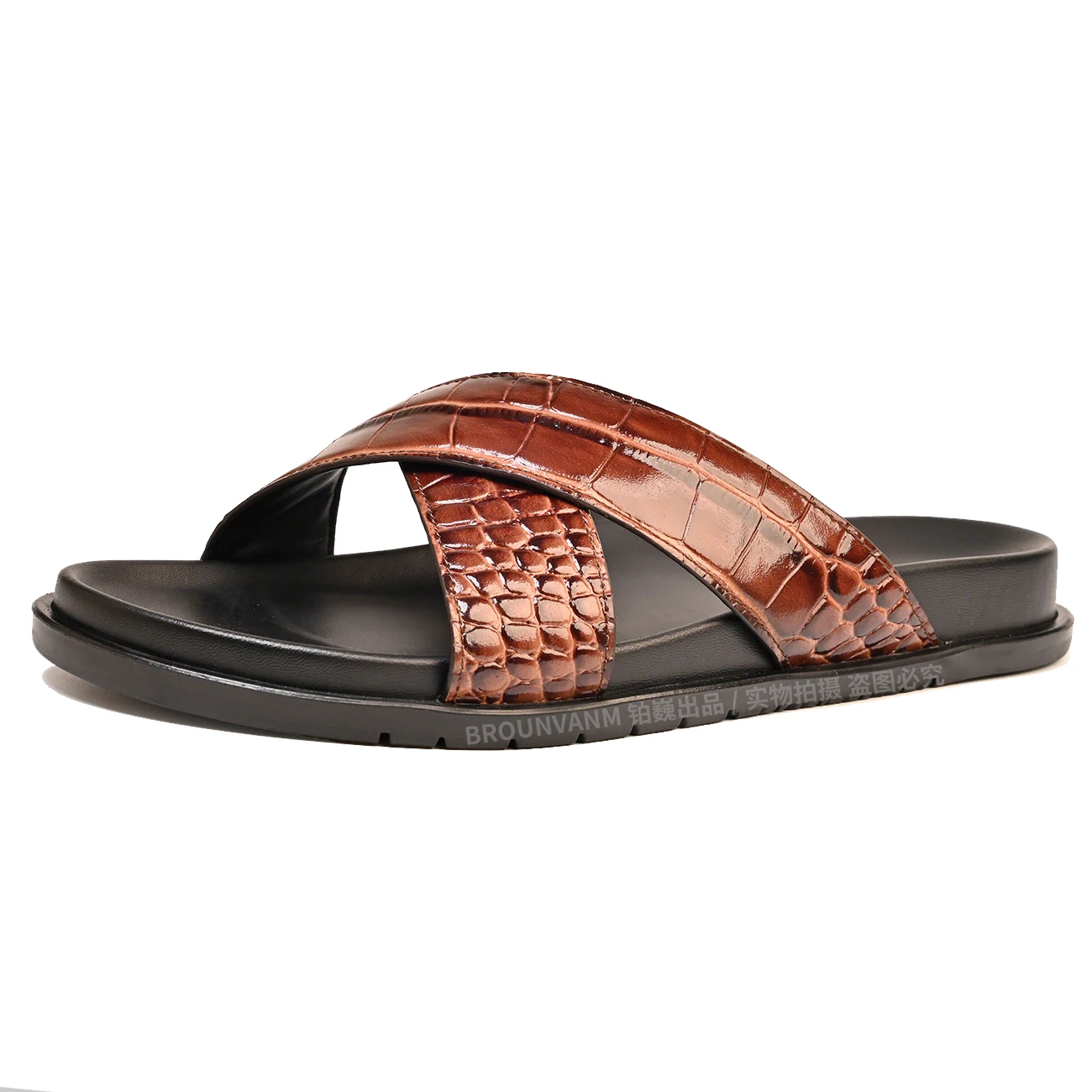 

Spring Summer High Quality Genuine Leather Men's Sandal Flip-flops Shoes New Men British Retro Slippers Leather Sandals for Men