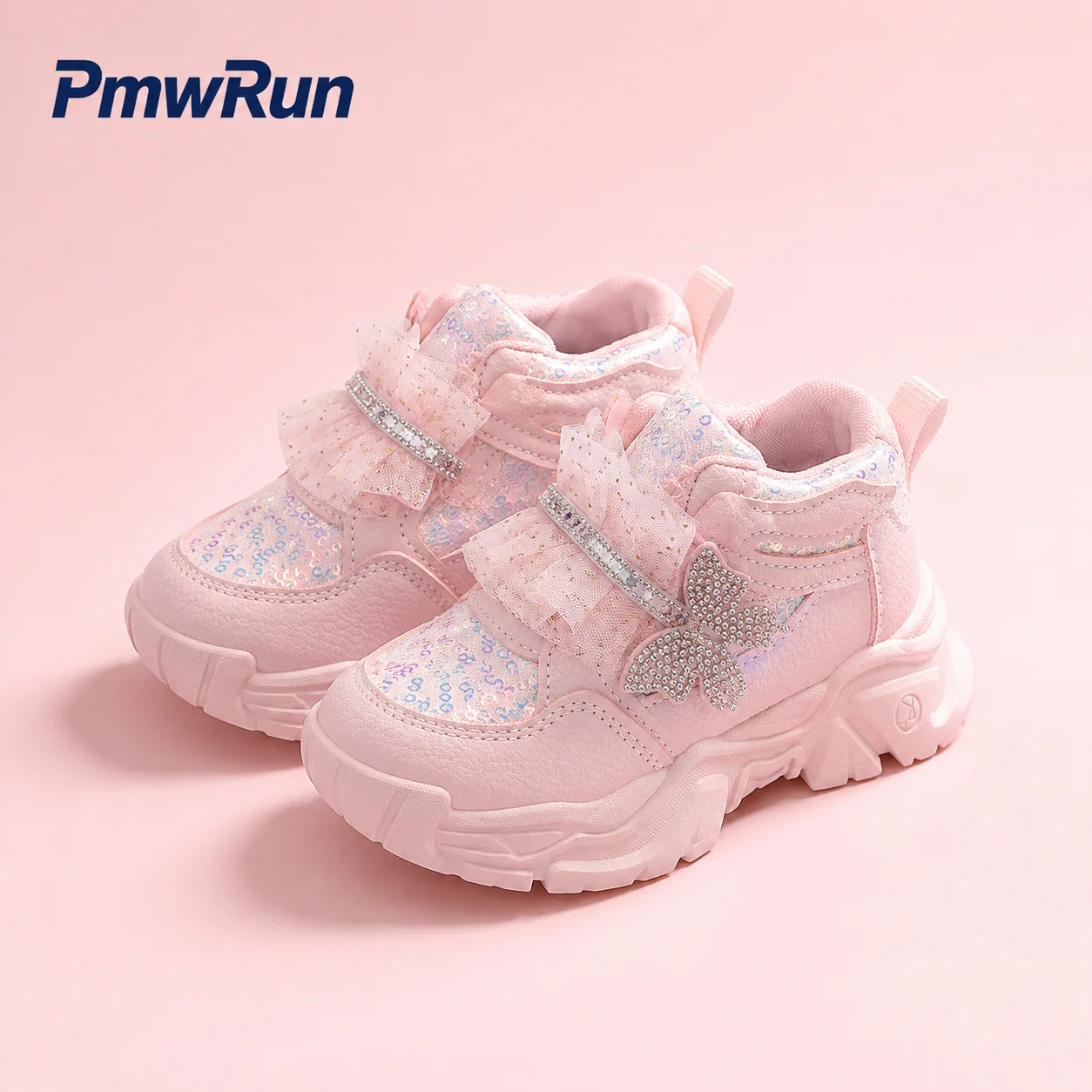 

Korean Style Sequins Girl's Sneakers Trend Fashion Sport Shoes For Girls Luxury Anti-slippery Girl's Running Footwear