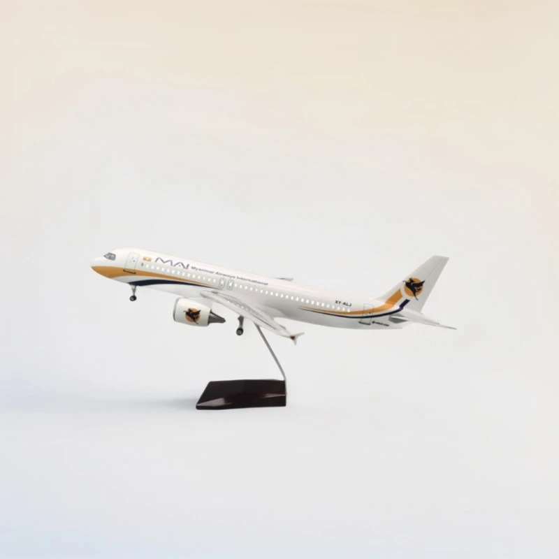 

47cm Toy Airplane Model Myanmar A320 Collectible Aircraft Die-cast Resin Assembly Child Toy Plastic For Gift Flight Machine Mode