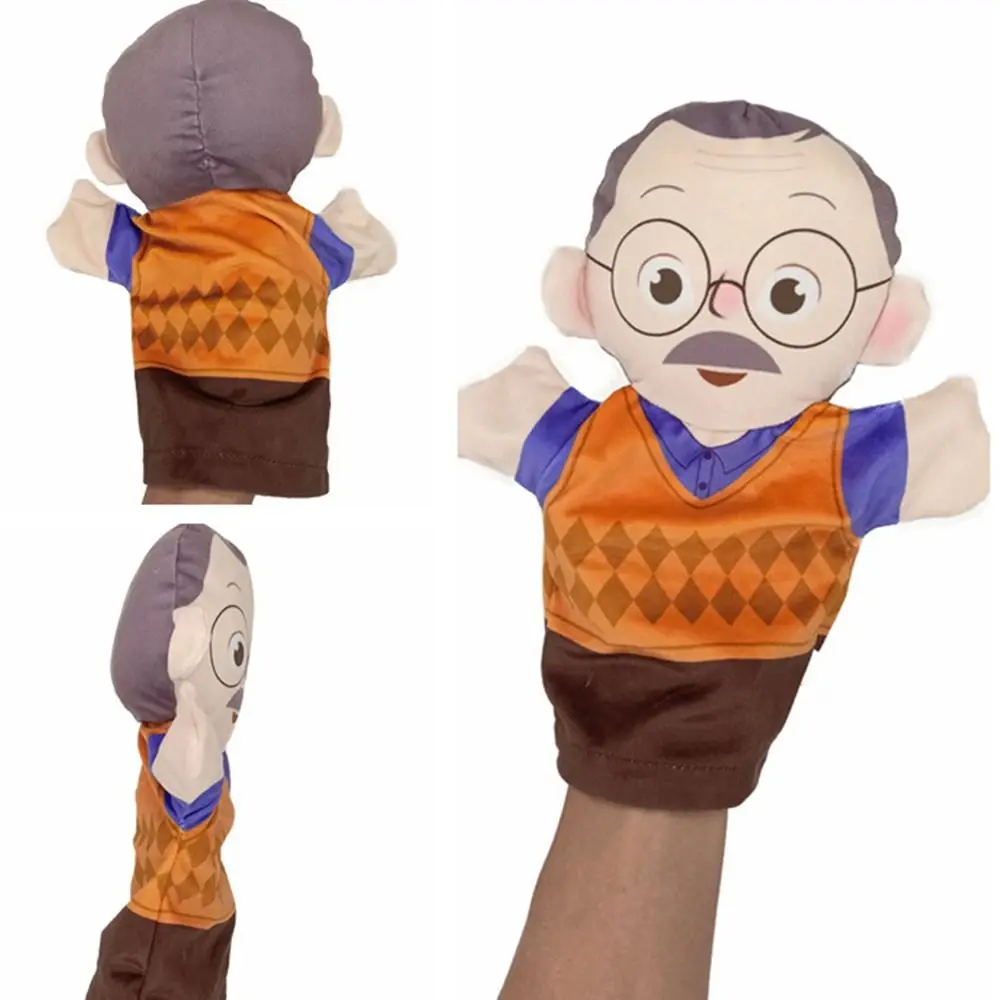 Bebé padre-niño marioneta de mano para niños abuelos miembro de la familia marioneta hija hijo niño pequeño