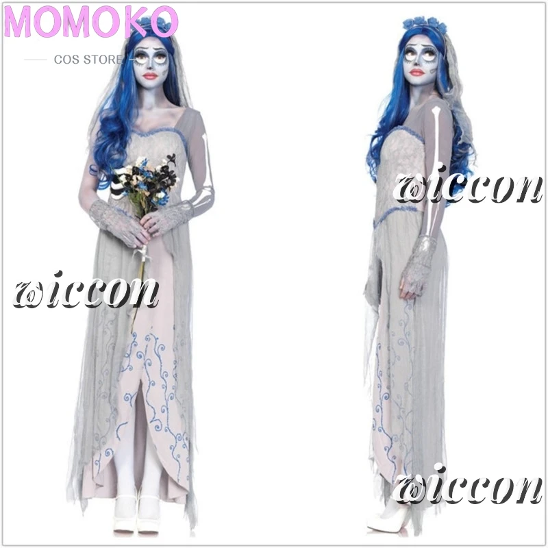 Dress for Female Devil Cosplay Party Devil Corpse Bride Costumes Wig Halloween Women Scary Vampire Costume Clothes Witch Dresses