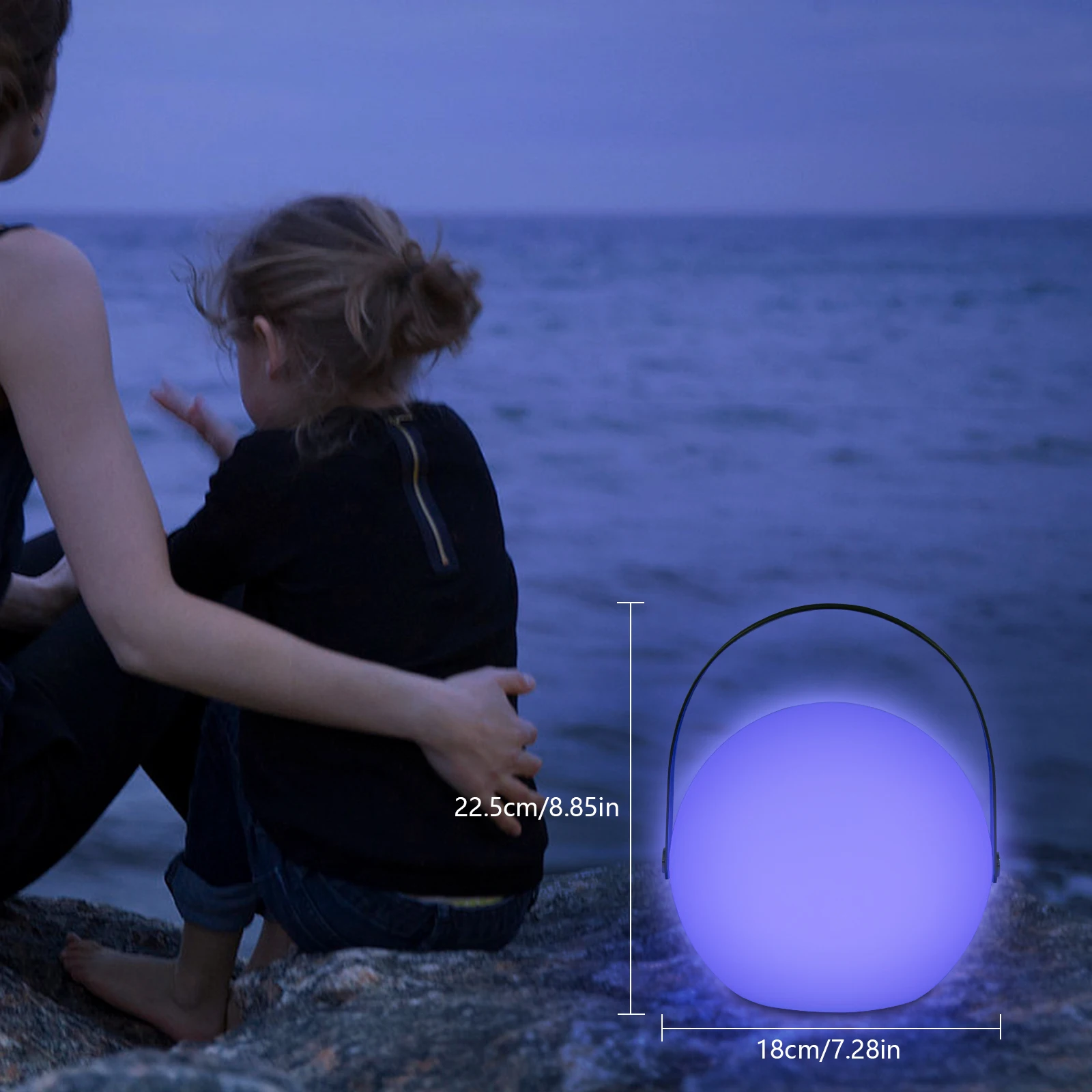 RGB+Warm White Table Lamp - USB Rechargeable w/ Remote, 16-Color Dimmable Table Lamp w/ Remote for Bedroom